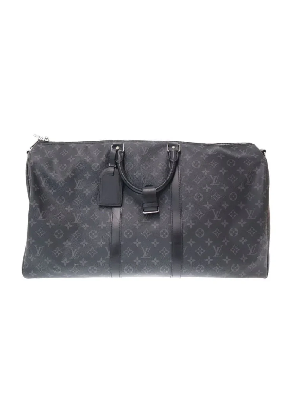 Louis Vuitton Keepall Bandouliere 55 Monogram Eclipse 55 Shoulder Bag Black